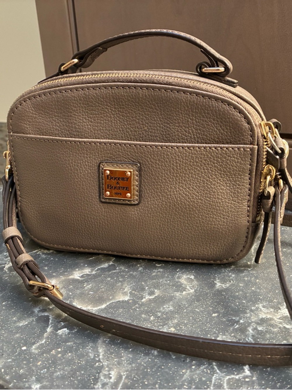 Dooney & Bourke Taupe Pebble Leather Crossbody